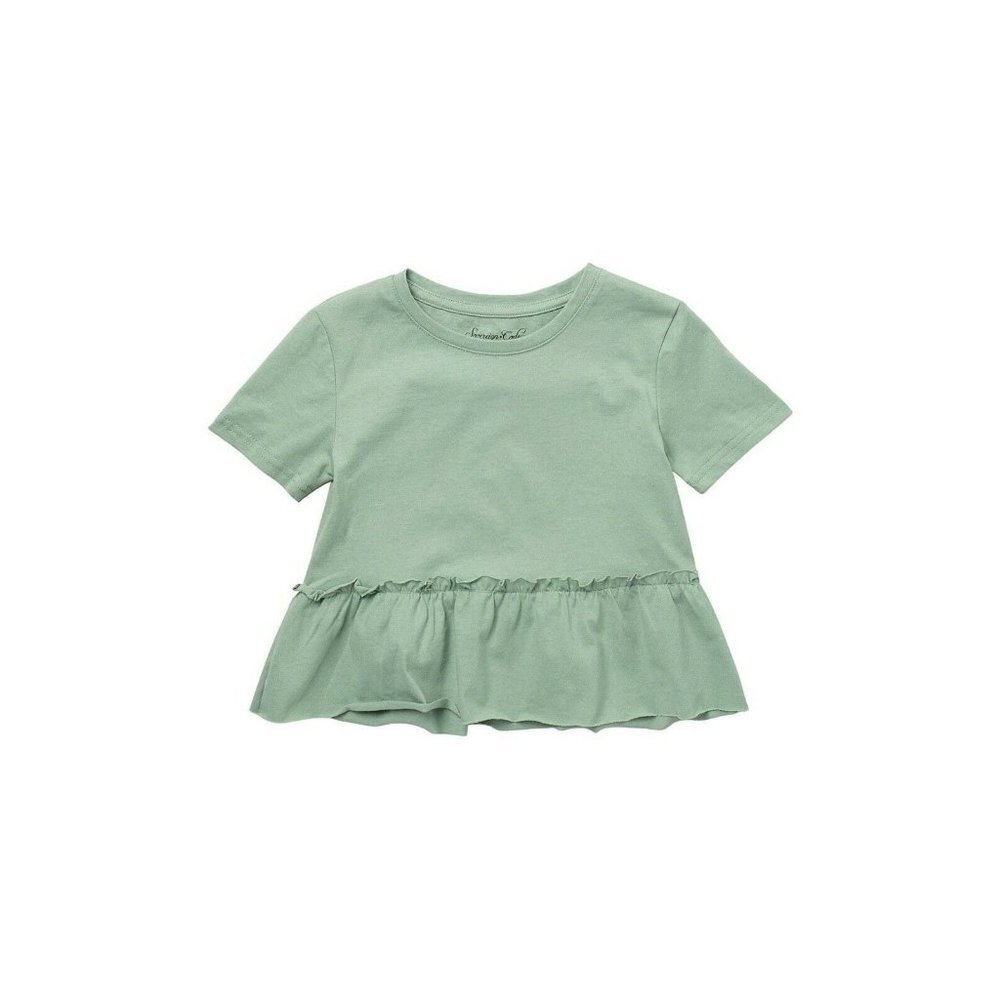Sovereign Code Youth Girl Size 5 Short Sleeve Freely Tee with Ruffle Seafoam 496